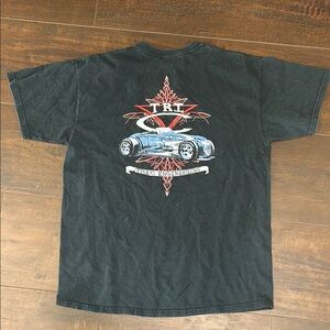 Black Graphic T-Shirt with Car Design
